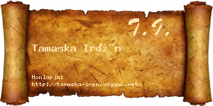 Tamaska Irén névjegykártya